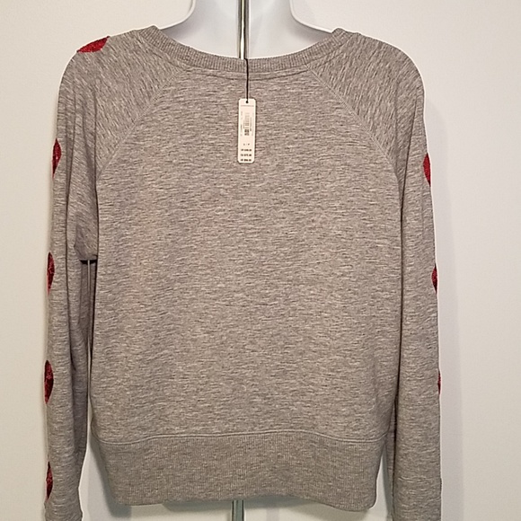 Victoria's Secret grey and red heart sweatshirt - Picture 3 of 4
